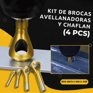 KIT X4 DE BROCAS AVELLANADORAS Y CHAFLAN