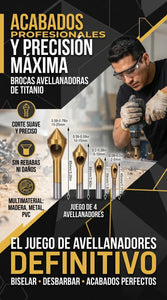 KIT X4 DE BROCAS AVELLANADORAS Y CHAFLAN