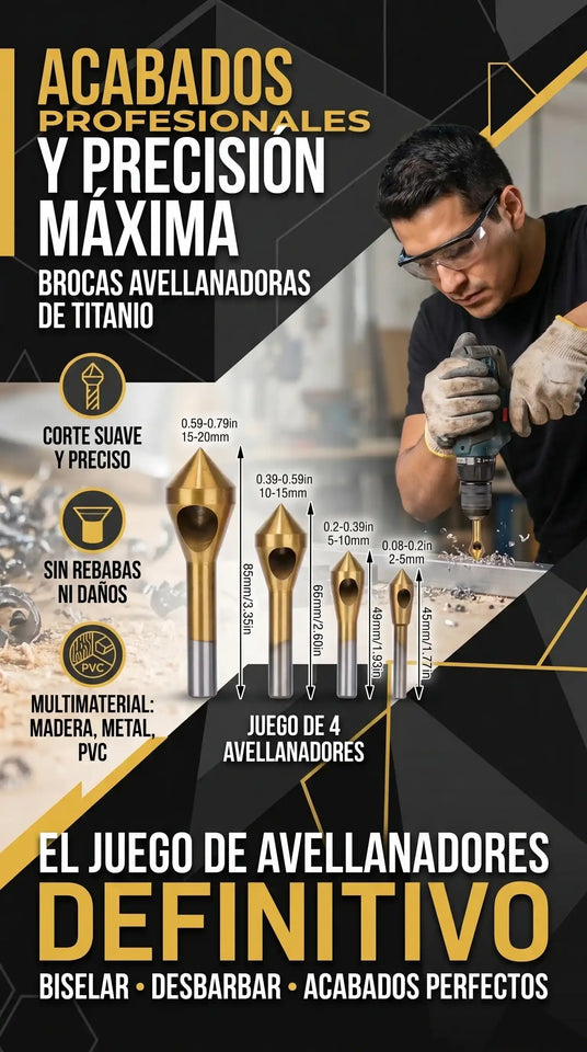 KIT X4 DE BROCAS AVELLANADORAS Y CHAFLAN