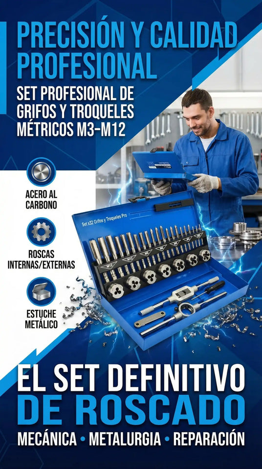 KIT DE MACHOS Y TERRAJAS PARA ROSCA