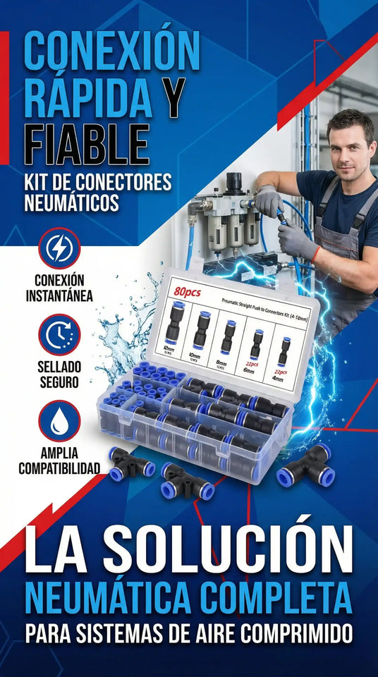 Kit de Conectores Neumáticos 80 Piezas